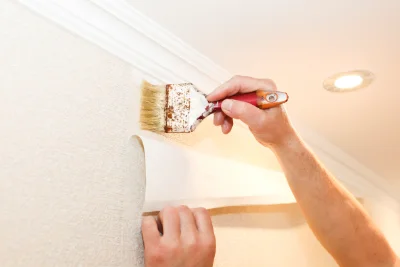Pose de papier peint au Noyer-en-Ouche — revêtements muraux et toiles de verre
